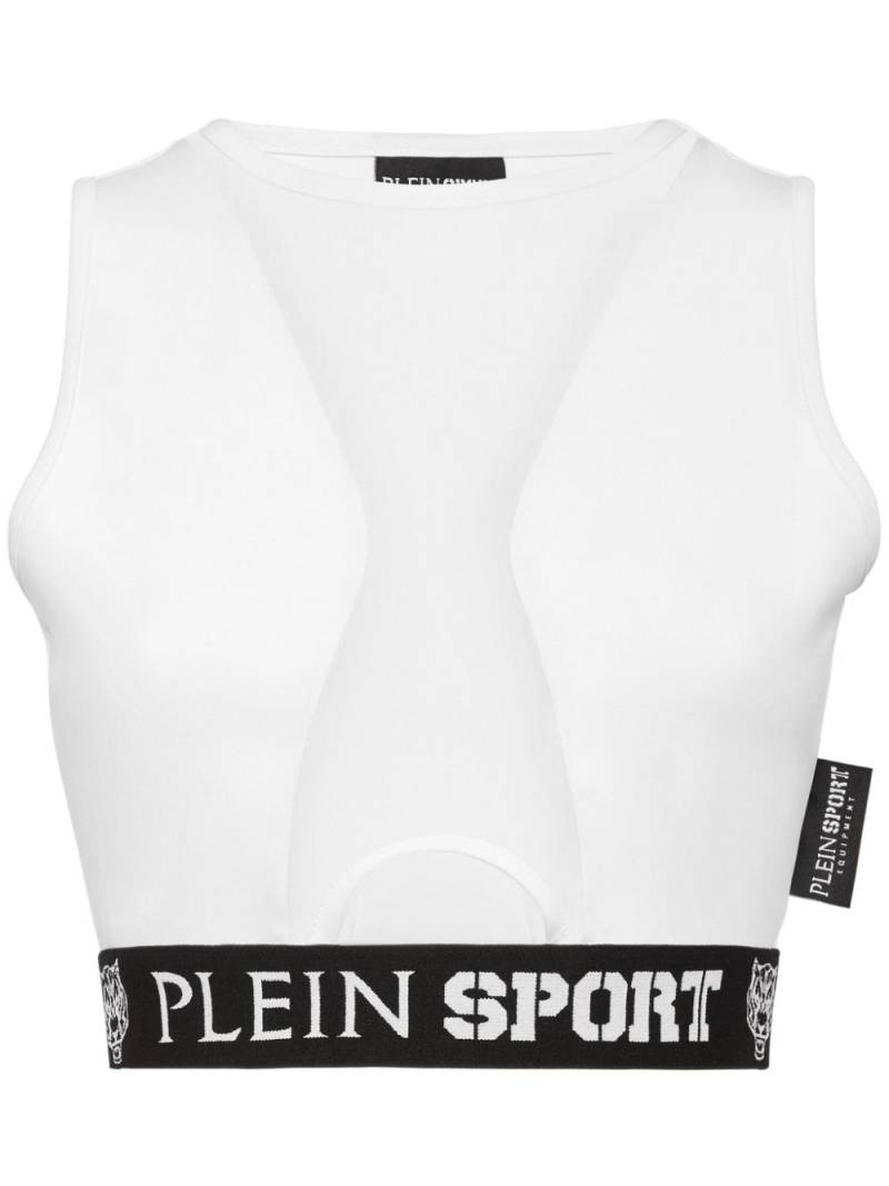 Plein Sport cut-out panelled cropped top - White von Plein Sport