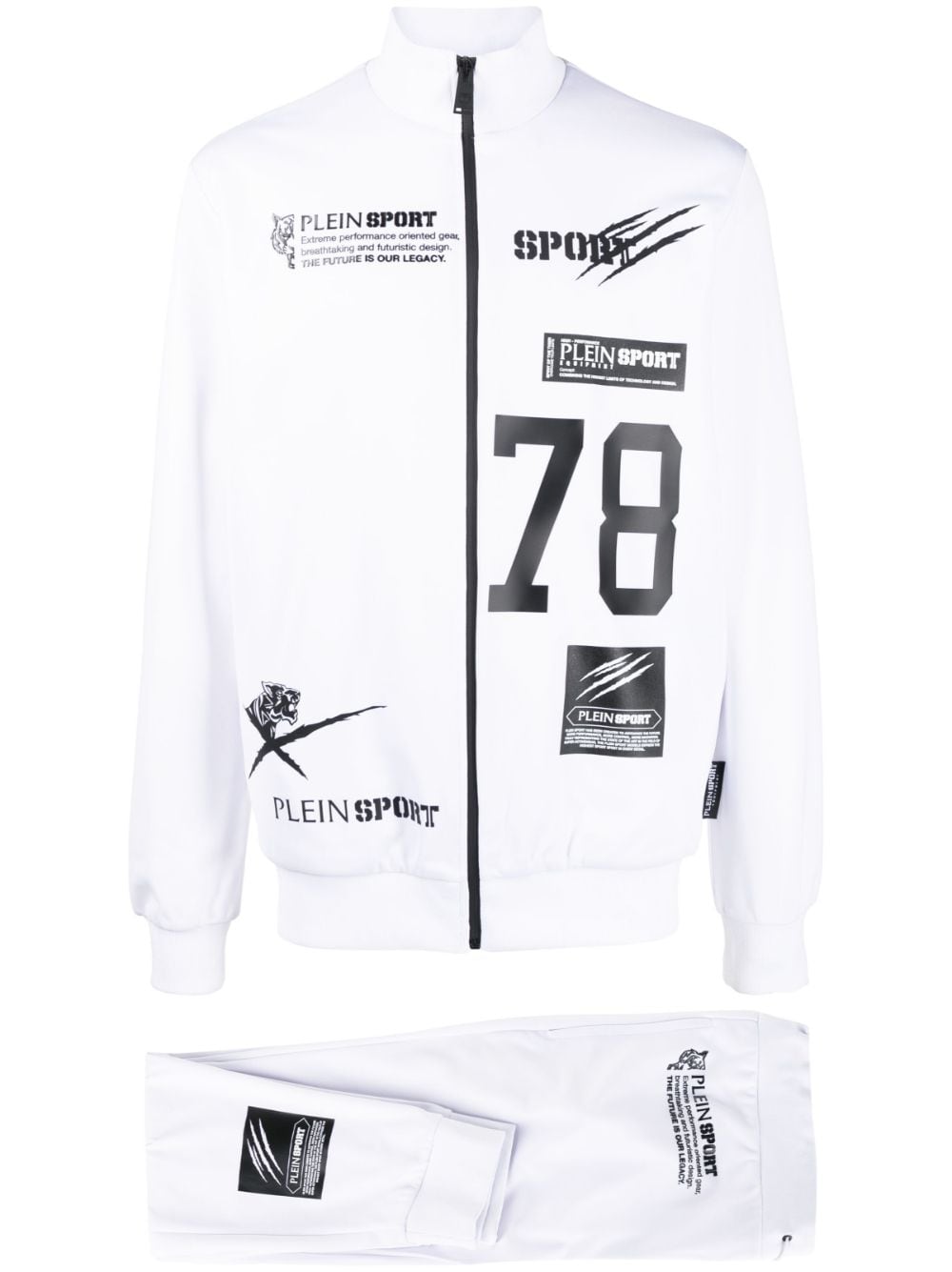 Plein Sport graphic-print cotton tracksuit set - White von Plein Sport