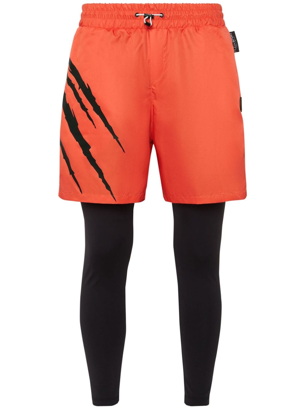 Plein Sport graphic-print drawstring track shorts - Orange von Plein Sport