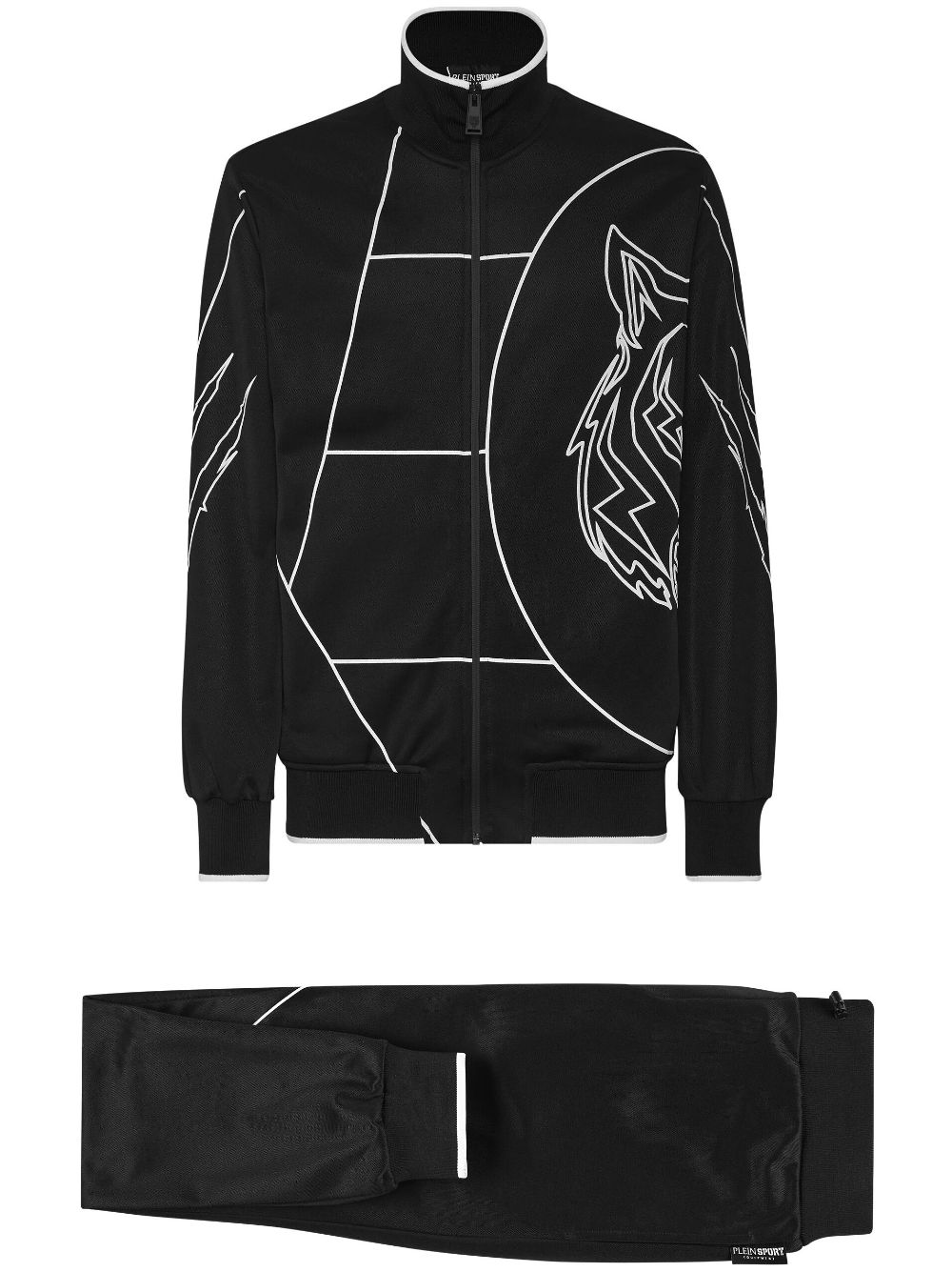 Plein Sport graphic-print track jacket - Black von Plein Sport