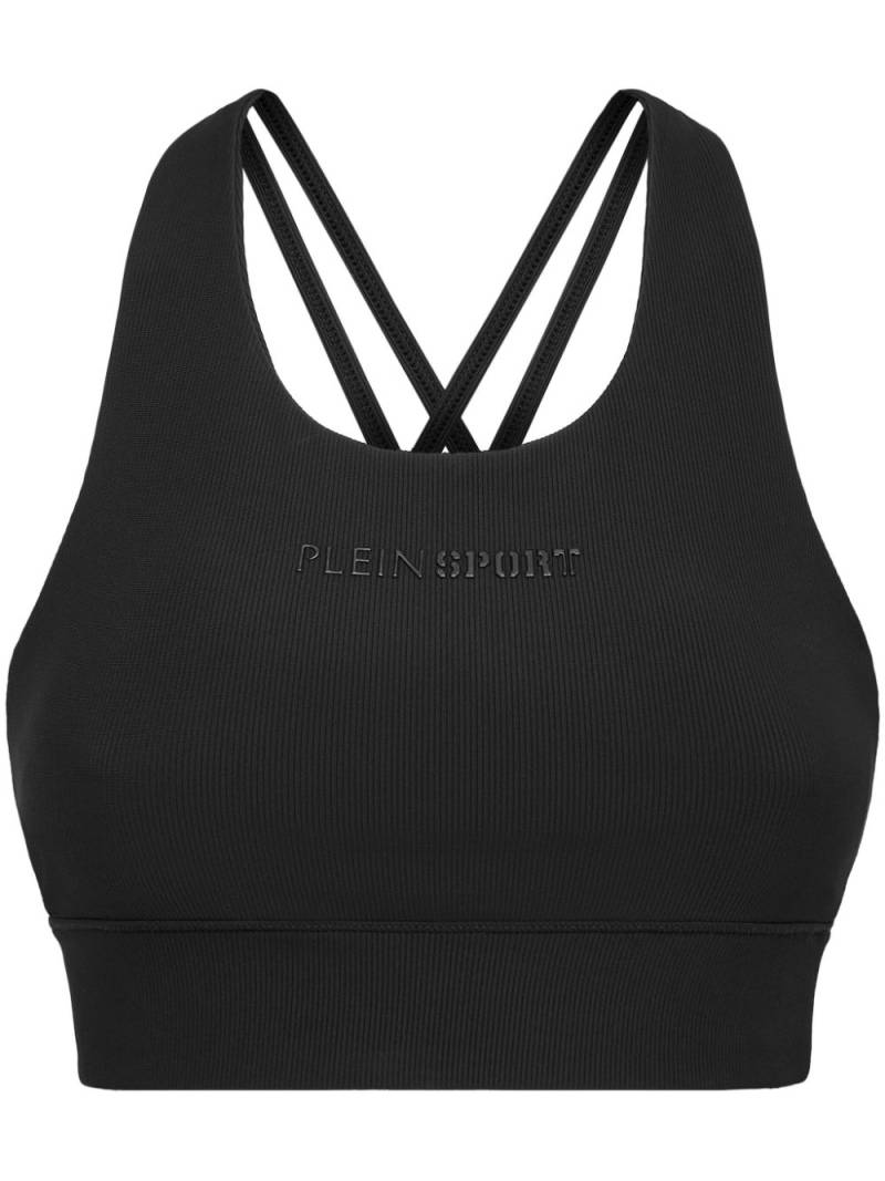 Plein Sport logo-embossed compression top - Black von Plein Sport