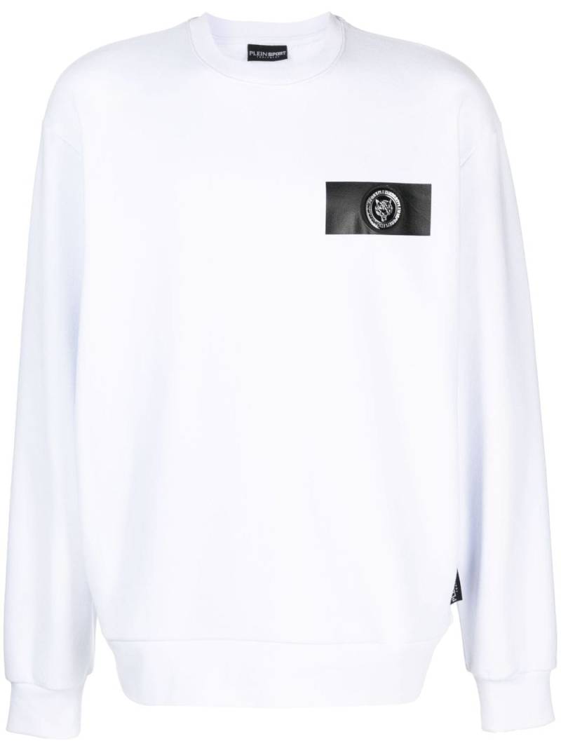 Plein Sport logo-patch cotton sweatshirt - White von Plein Sport