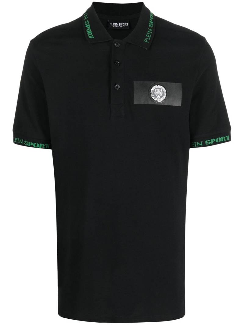 Plein Sport logo-patch polo shirt - Black von Plein Sport