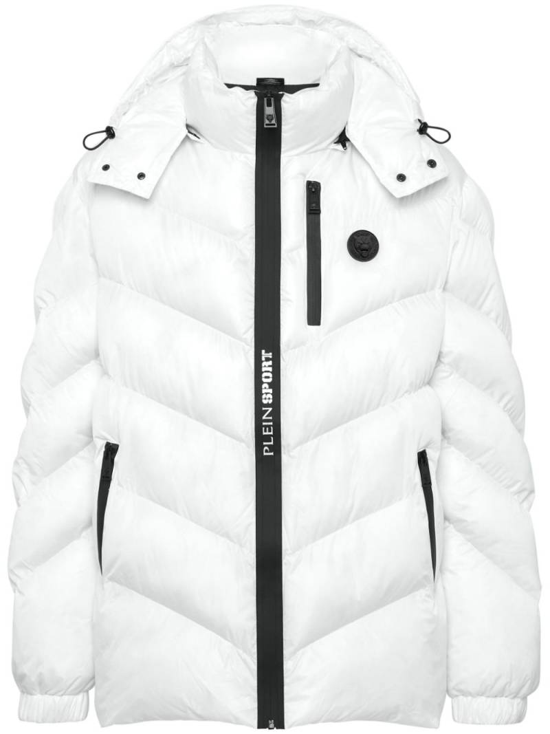 Plein Sport logo-patch puffer jacket - White von Plein Sport