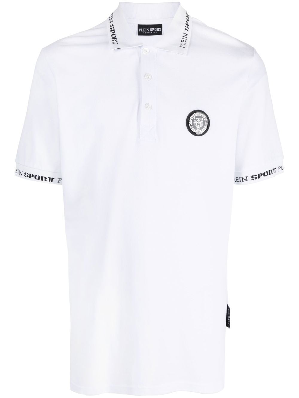 Plein Sport logo-patch short-sleeved polo shirt - White von Plein Sport
