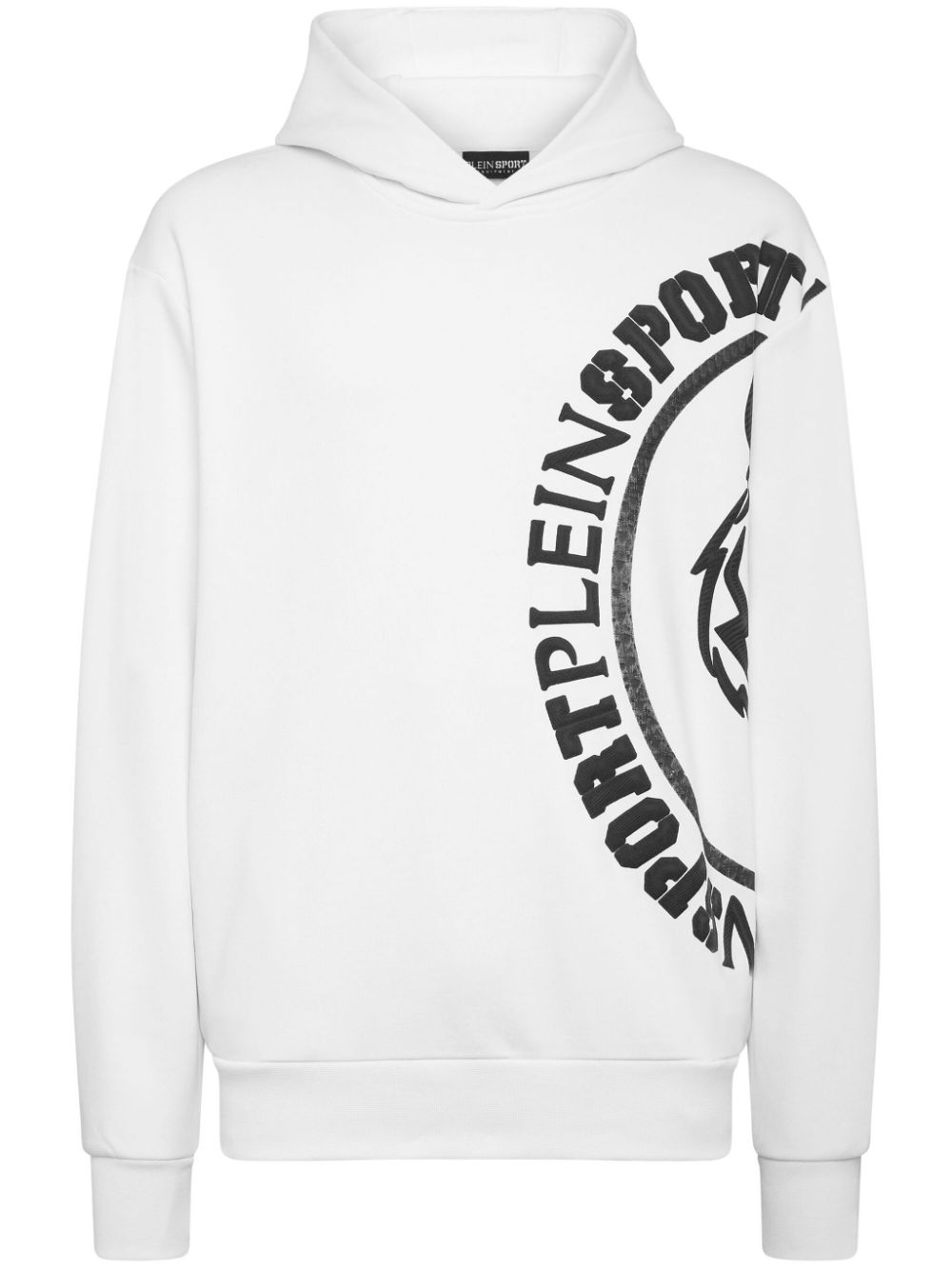 Plein Sport logo-print cotton-blend hoodie - White von Plein Sport