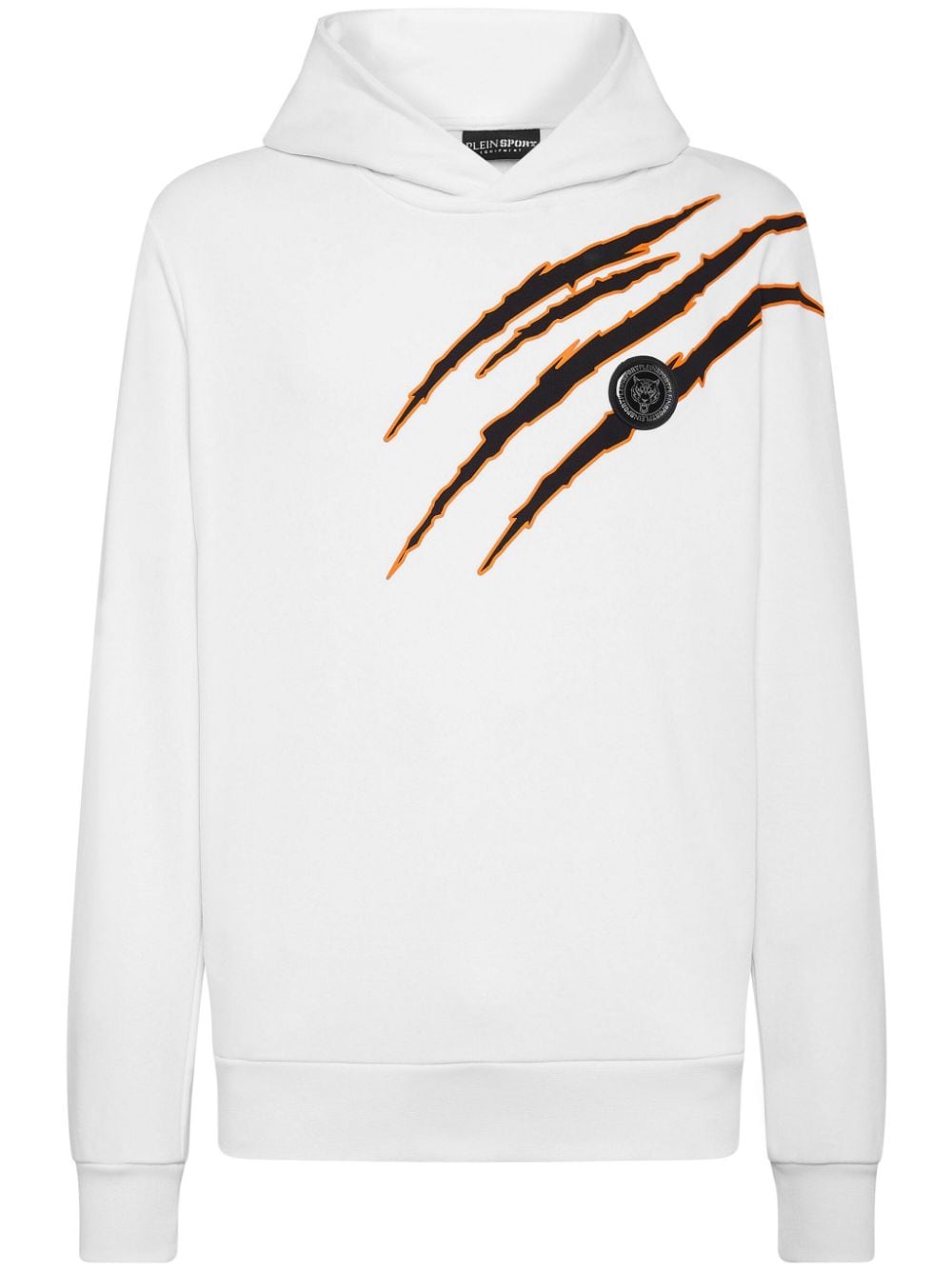 Plein Sport logo-print cotton blend hoodie - White von Plein Sport
