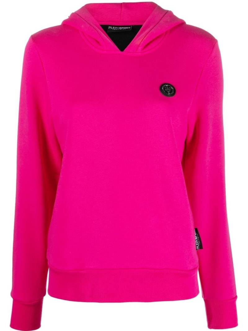 Plein Sport logo-print cotton hoodie - Pink von Plein Sport