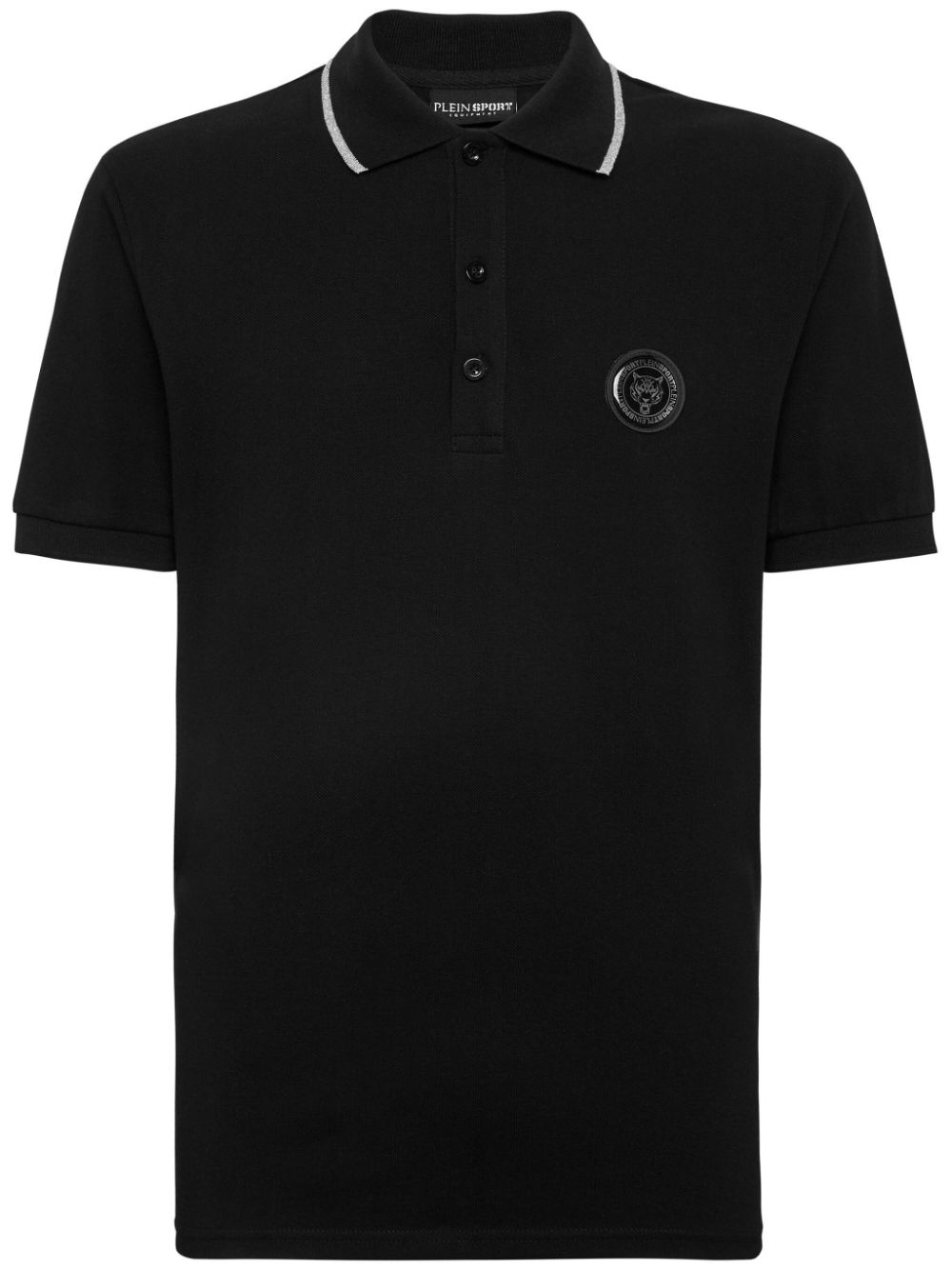 Plein Sport logo-print cotton polo shirt - Black von Plein Sport