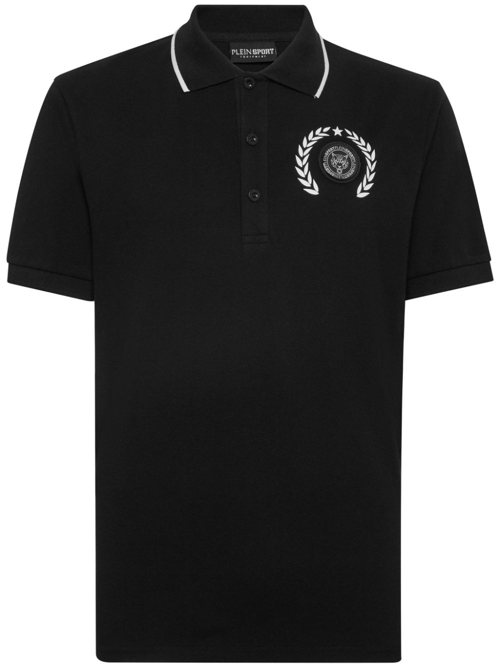 Plein Sport logo-print cotton polo shirt - Black von Plein Sport