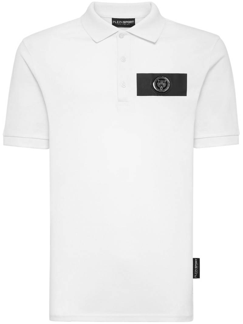 Plein Sport logo-print cotton polo shirt - White von Plein Sport