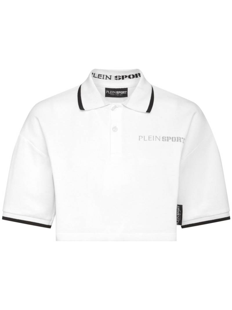 Plein Sport logo-print cotton polo shirt - White von Plein Sport