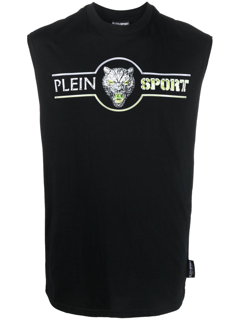 Plein Sport logo-print cotton tank top - Black von Plein Sport