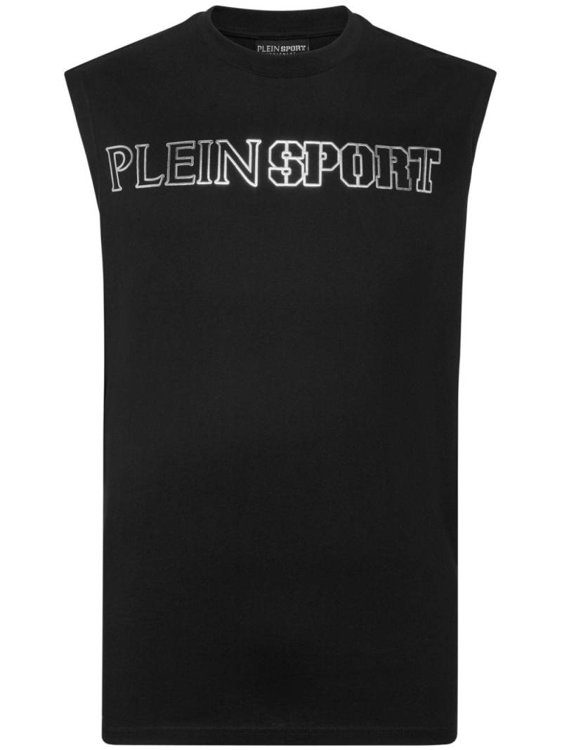 Plein Sport logo-print cotton vest - Black von Plein Sport