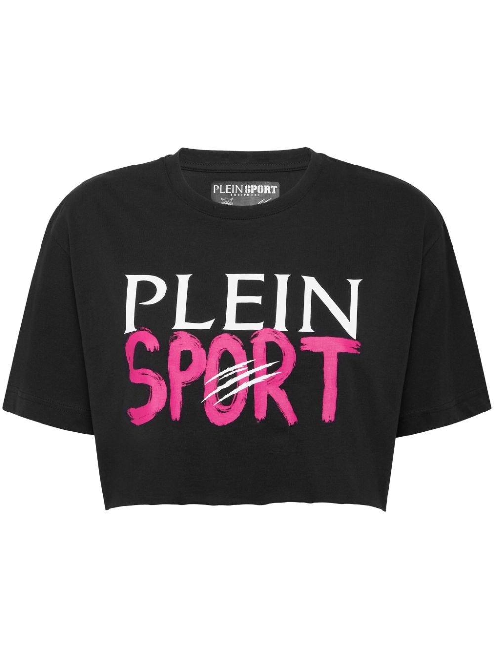 Plein Sport logo-print cropped T-shirt - Black von Plein Sport