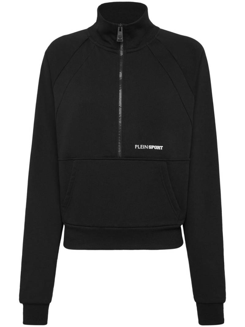 Plein Sport logo-print half-zip sweatshirt - Black von Plein Sport