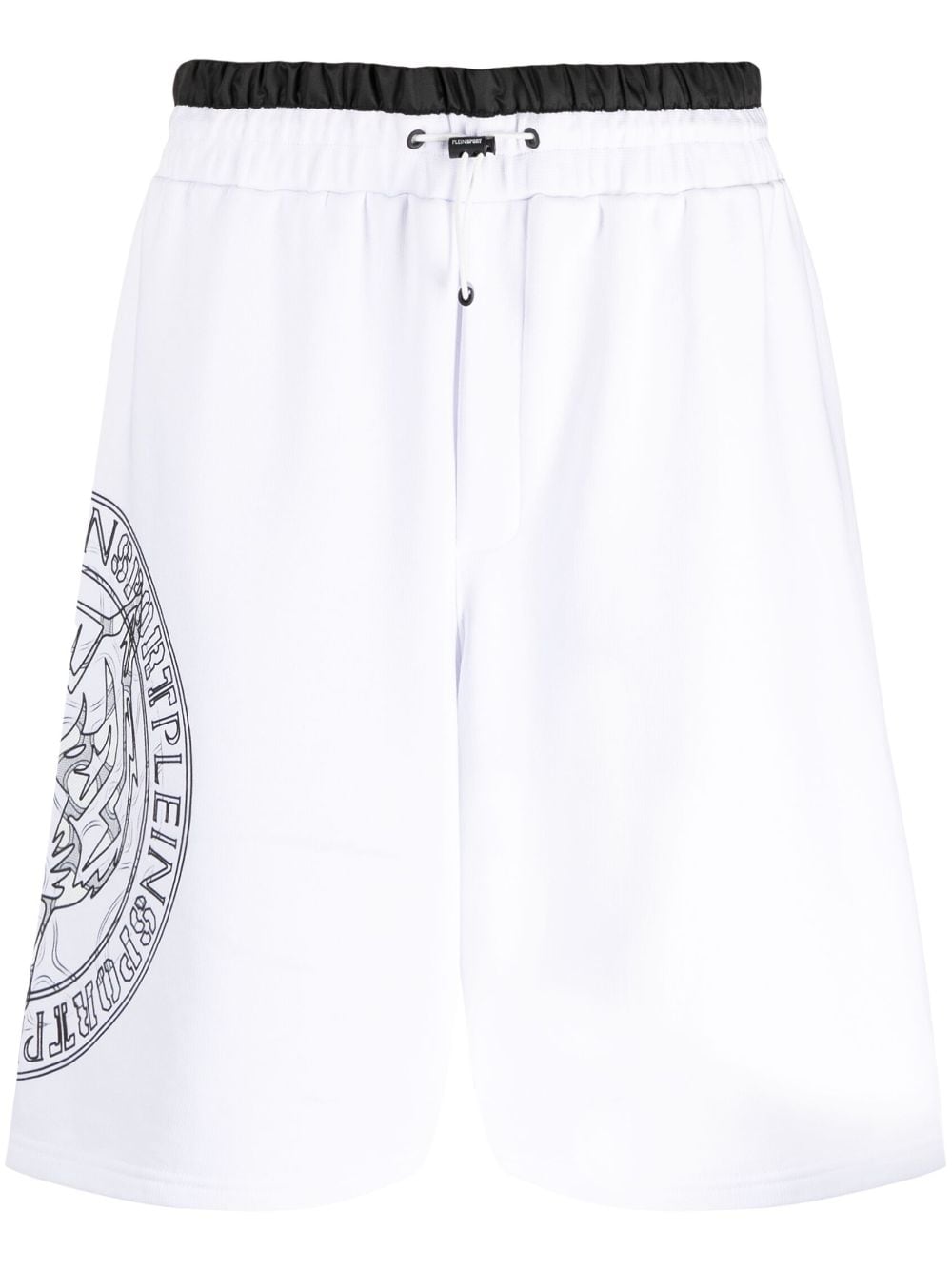 Plein Sport logo-print knee-length track shorts - White von Plein Sport