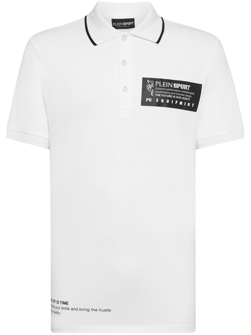 Plein Sport logo-print piqué polo shirt - White von Plein Sport