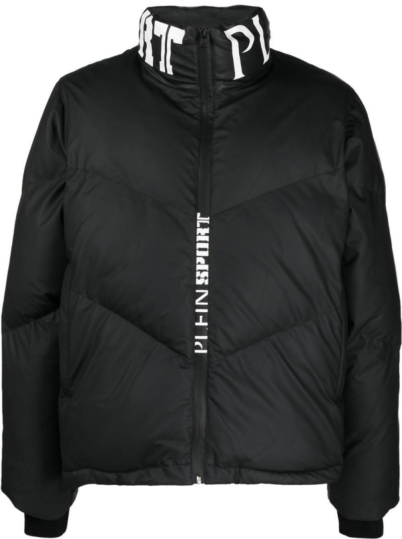 Plein Sport logo-print puffer jacket - Black von Plein Sport