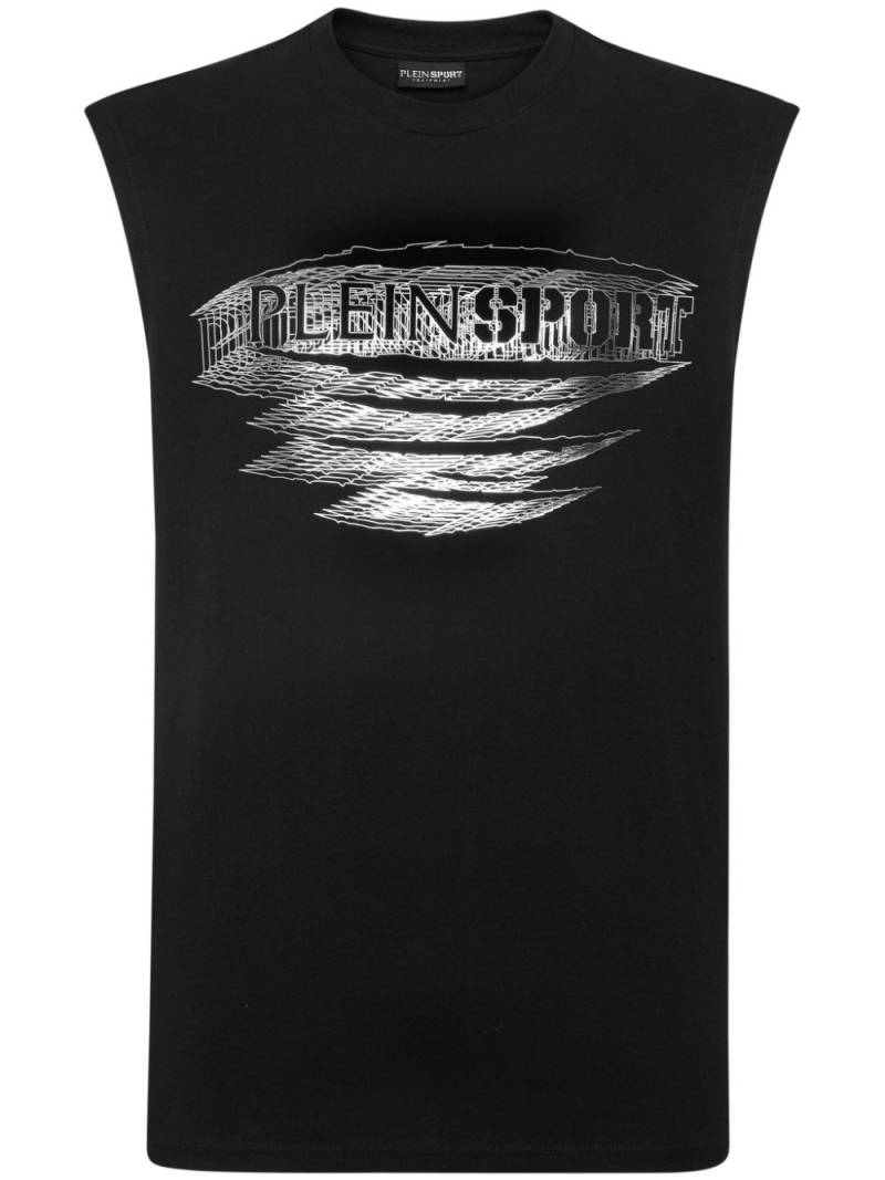 Plein Sport logo-print sleeveless T-shirt - Black von Plein Sport