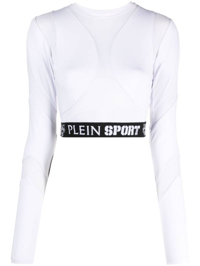 Plein Sport logo-print stretch-design top - White von Plein Sport