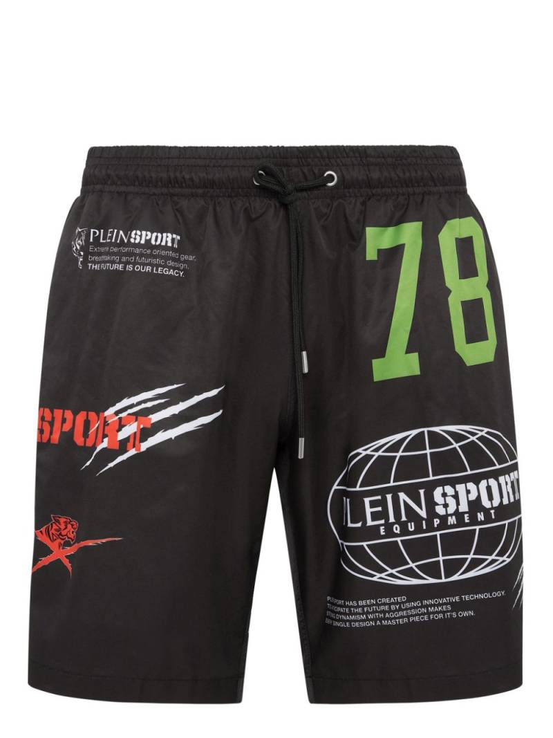 Plein Sport logo-print swim shorts - Black von Plein Sport