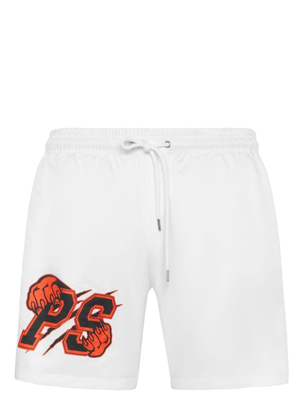 Plein Sport logo-print swim shorts - White von Plein Sport