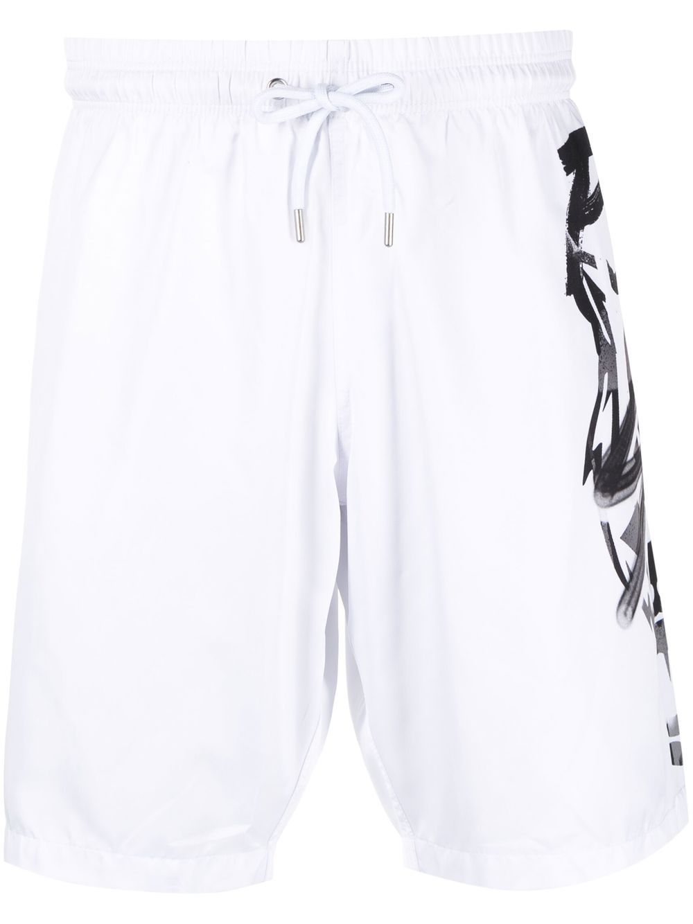 Plein Sport logo-print swim shorts - White von Plein Sport
