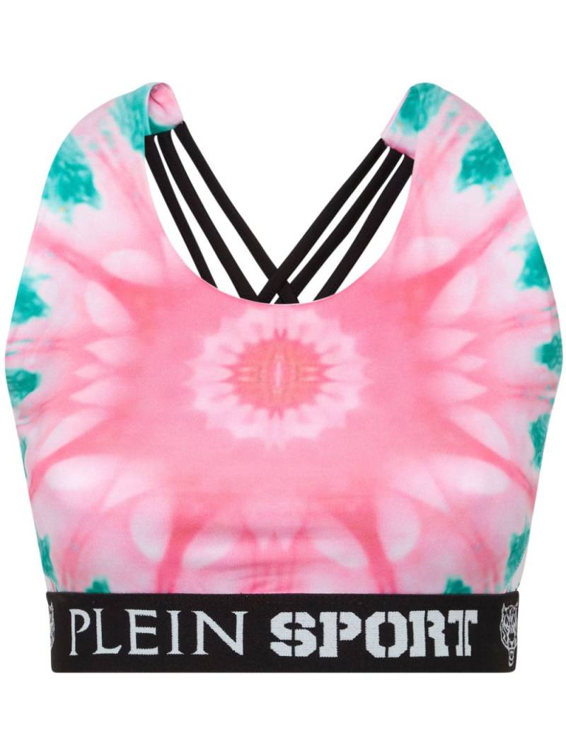 Plein Sport logo-underband tie-dye bra - Pink von Plein Sport