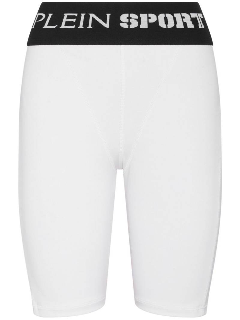 Plein Sport logo-waistband cycling shorts - White von Plein Sport