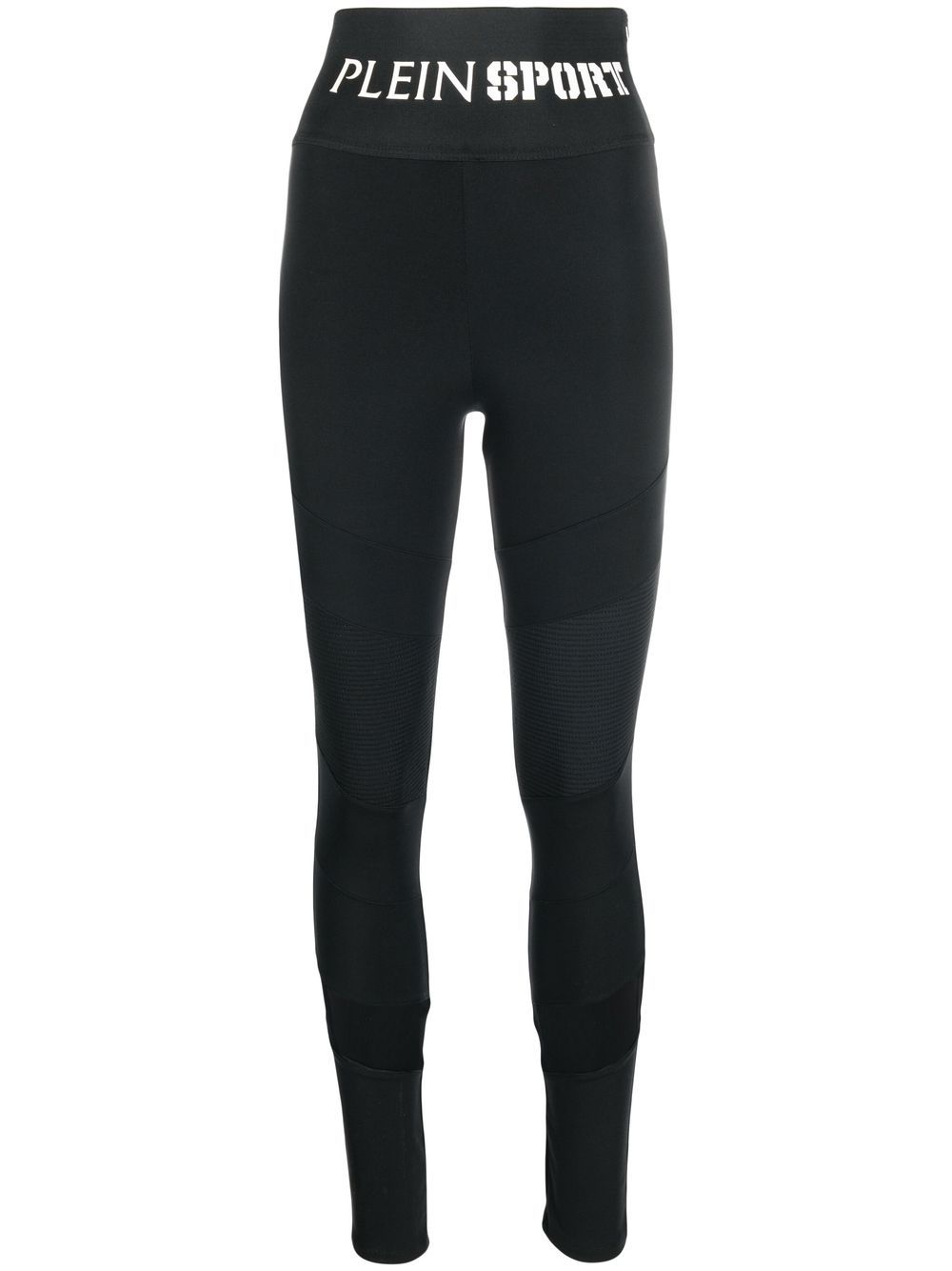 Plein Sport logo-waistband high-waisted leggings - Black von Plein Sport