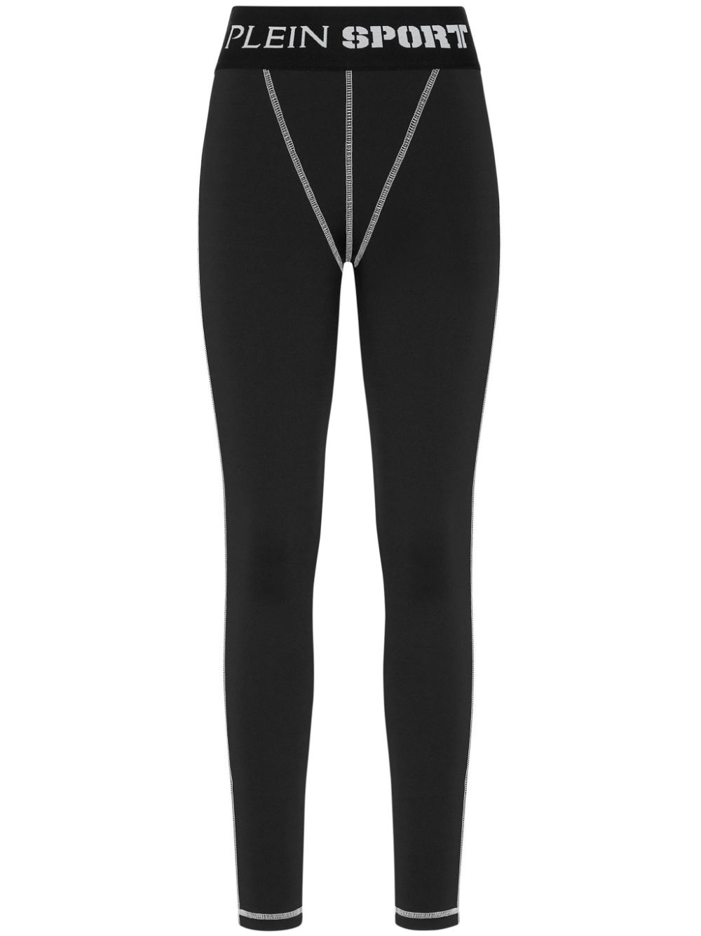 Plein Sport logo-waistband performance leggings - Black von Plein Sport