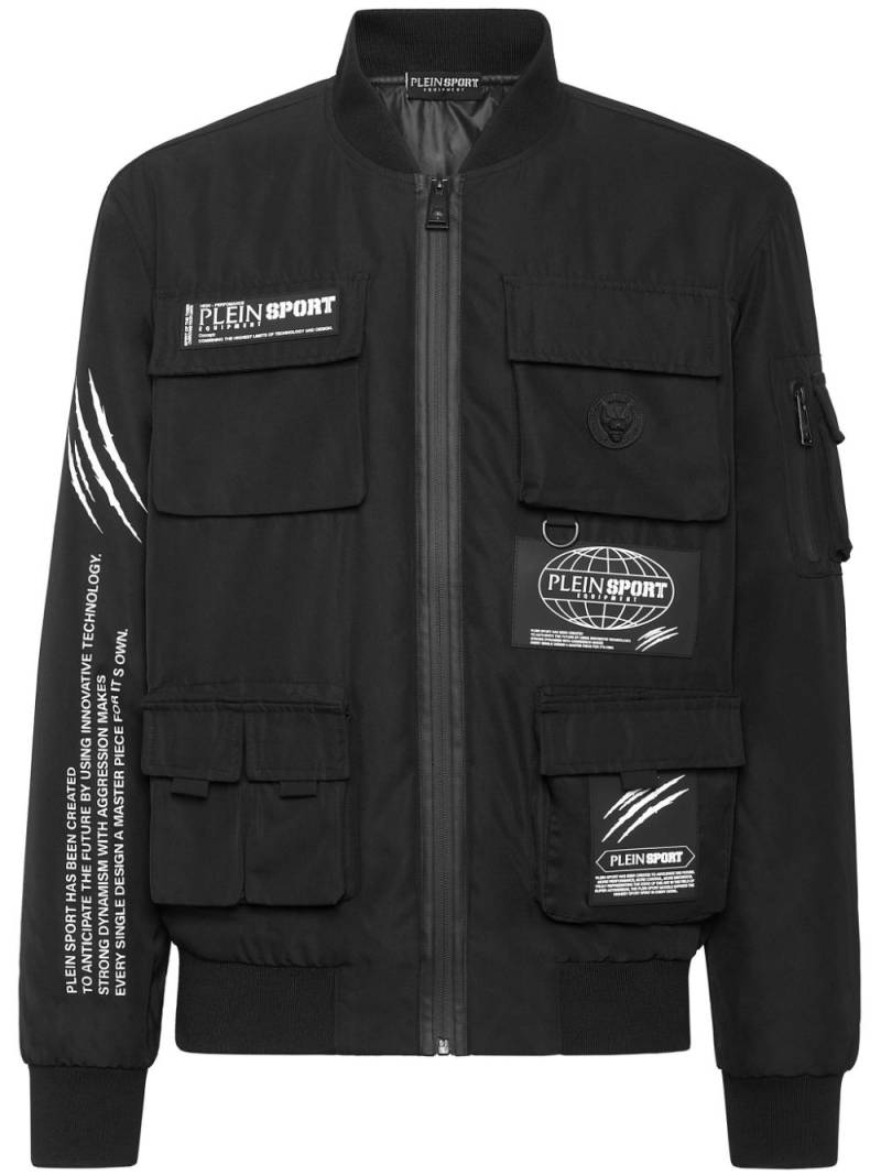 Plein Sport multi-pocket bomber jacket - Black von Plein Sport