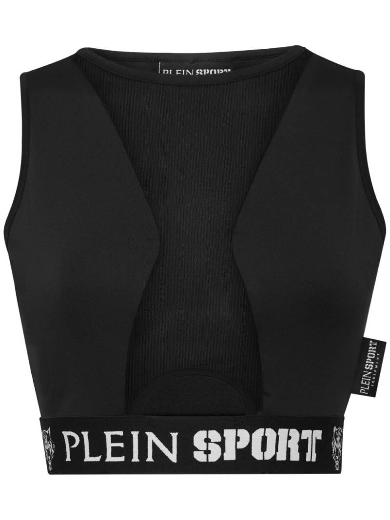 Plein Sport panelled cropped performance top - Black von Plein Sport