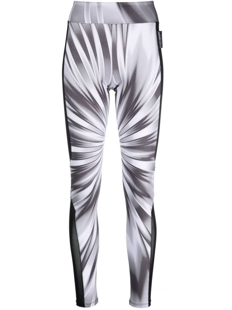 Plein Sport tie-dye high-waisted leggings - White von Plein Sport