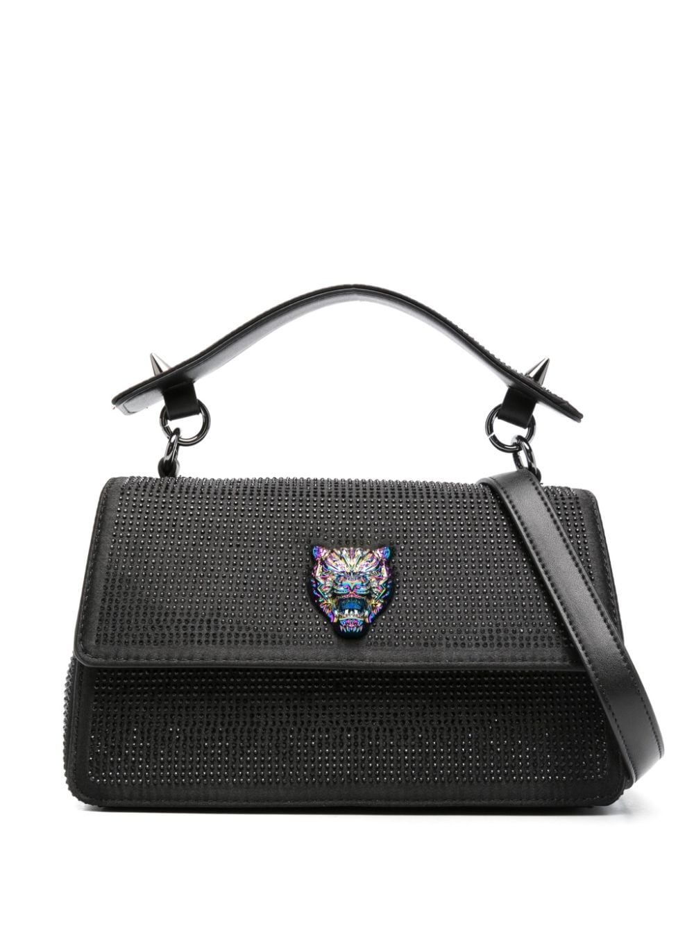 Plein Sport tiger-head crystal embellished tote bag - Black von Plein Sport