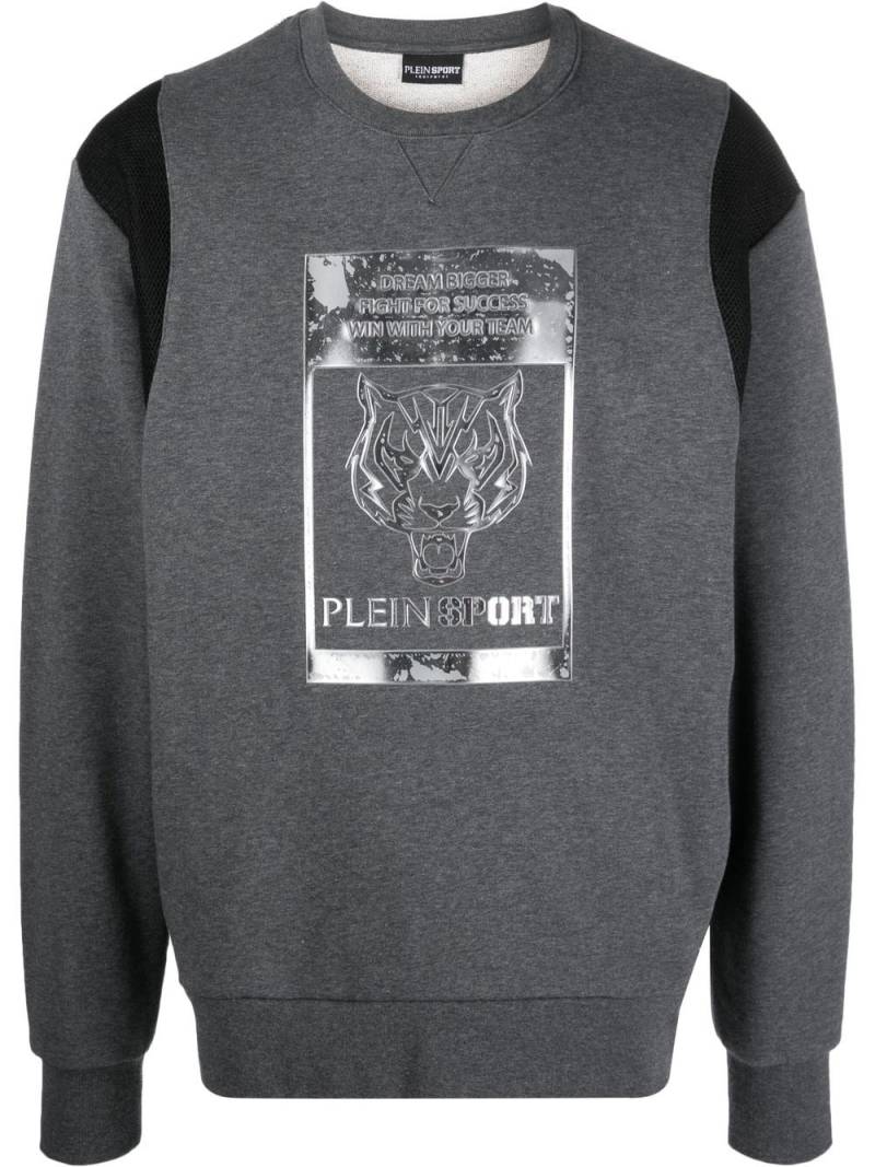 Plein Sport tiger-head logo-print sweatshirt - Grey von Plein Sport