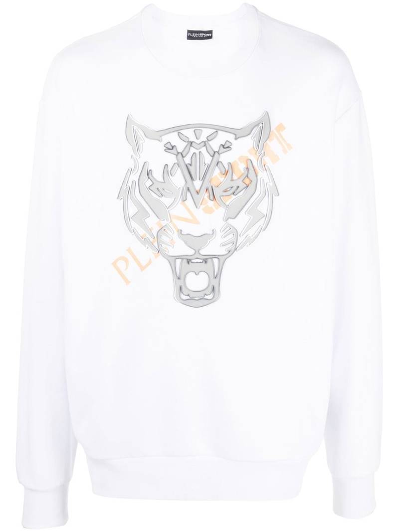 Plein Sport tiger-head long-sleeve sweatshirt - White von Plein Sport