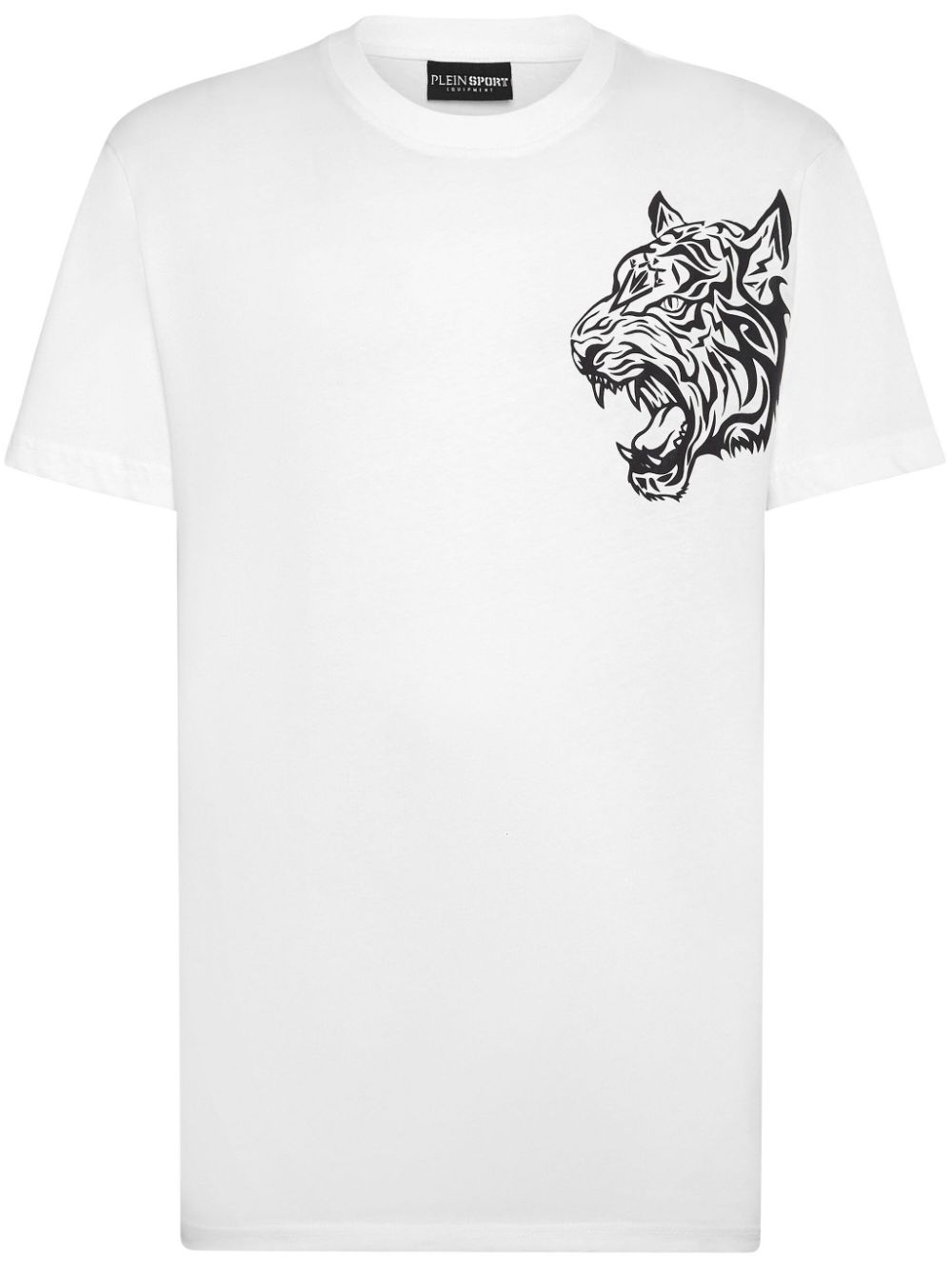 Plein Sport tiger-print cotton T-shirt - White von Plein Sport