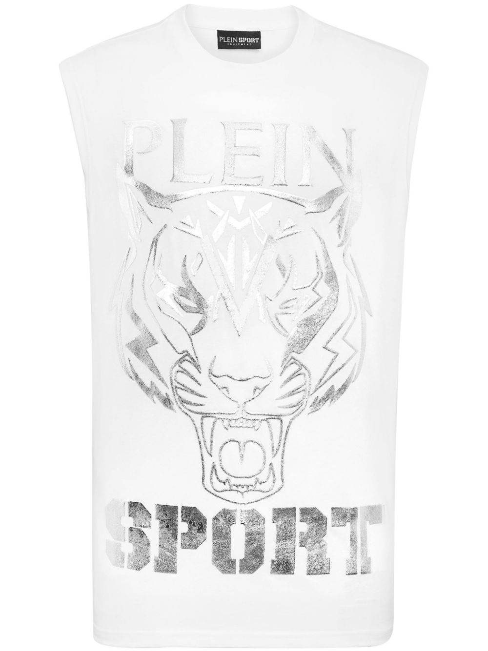 Plein Sport tiger-print round-neck tank top - White von Plein Sport