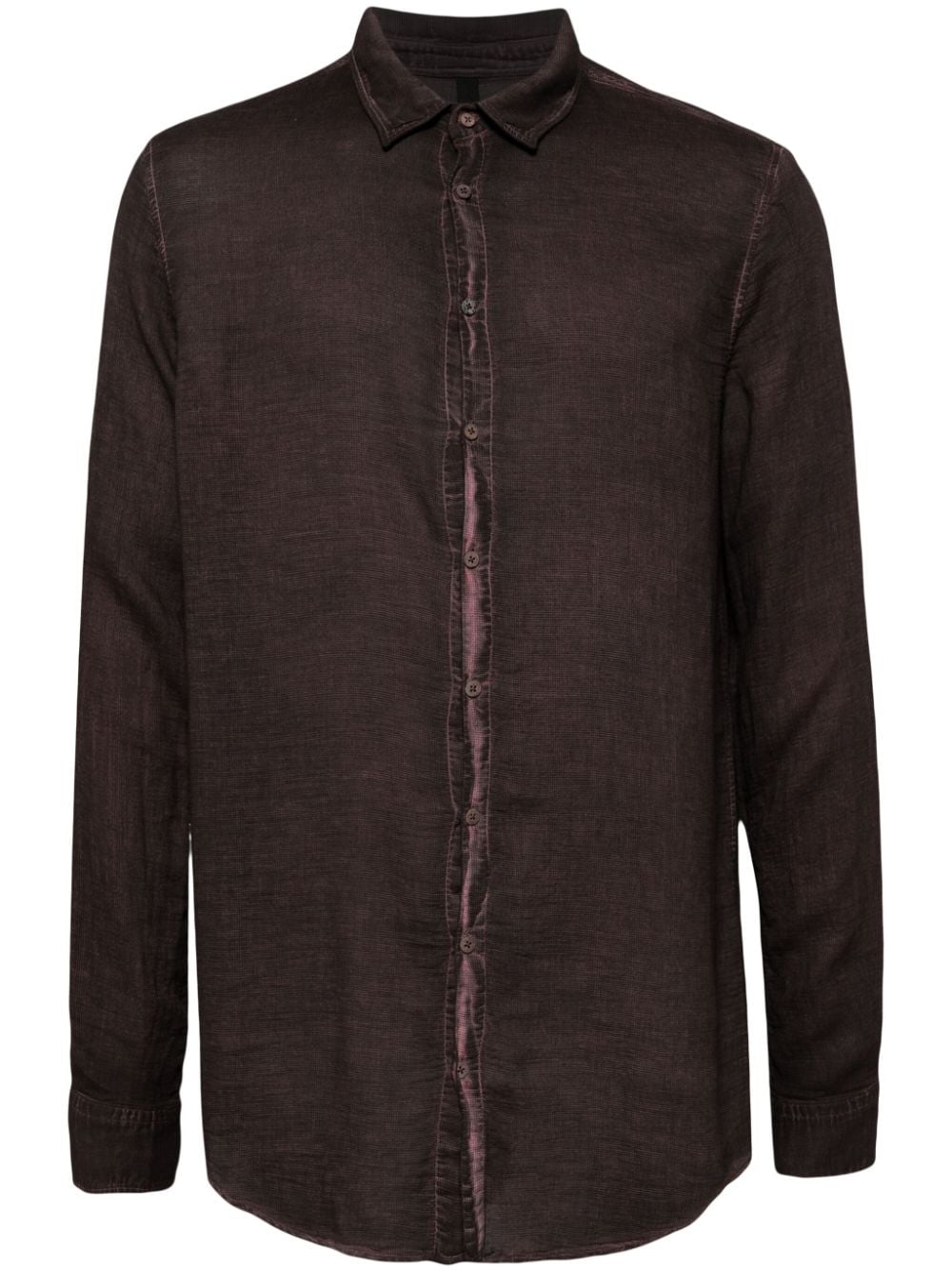 Poème Bohémien classic-collar linen shirt - Red von Poème Bohémien