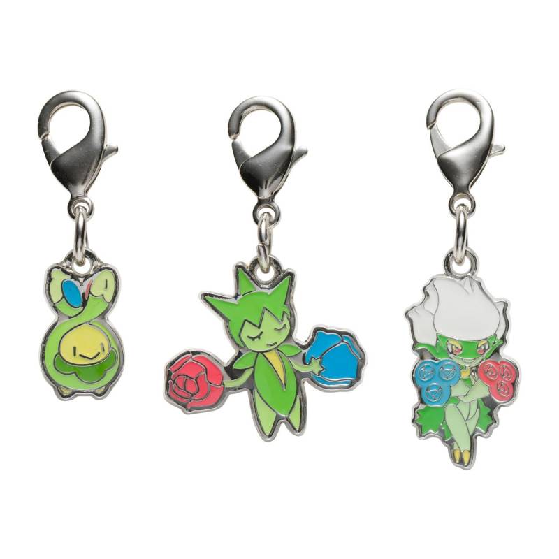 Pokemon Center - Budew, Roselia, Roserade Schlüsselanhänger - 3 Stück Herren von Pokémon