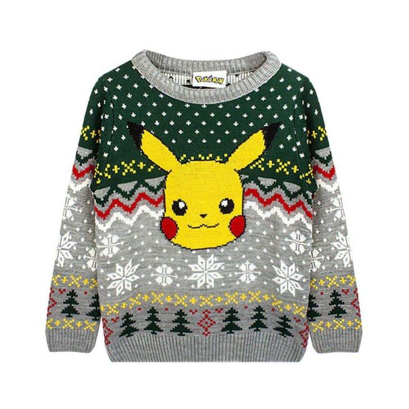 Pullover Weihnachtliches Design Mädchen Grau 116 von Pokémon