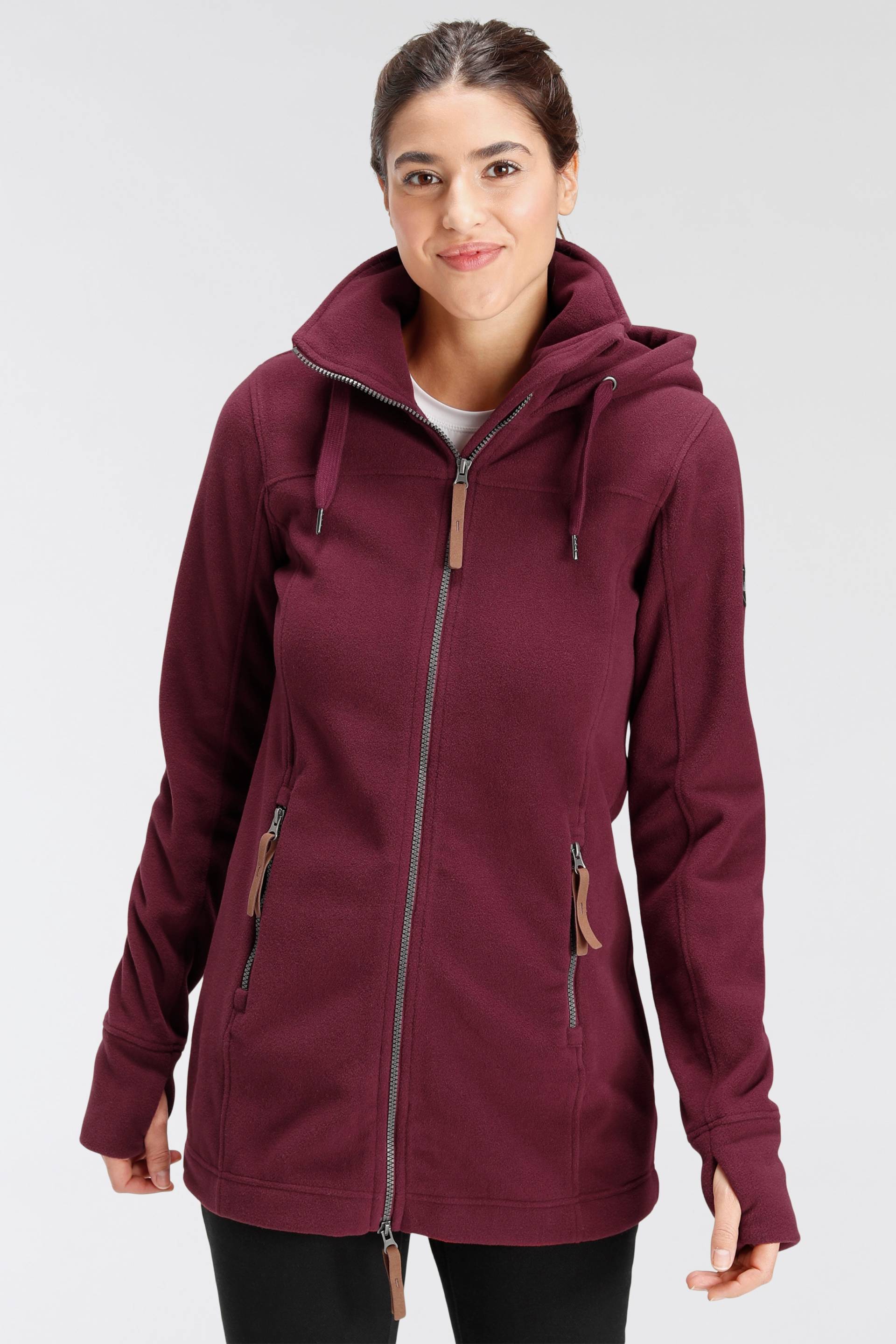 Polarino Fleecejacke, mit Kapuze, aus Fleece, atmungsaktiv, schnell trocknend Polarino Fleecejacke, mit Kapuze, aus Fleece, atmungsaktiv, schnell trocknend von Polarino