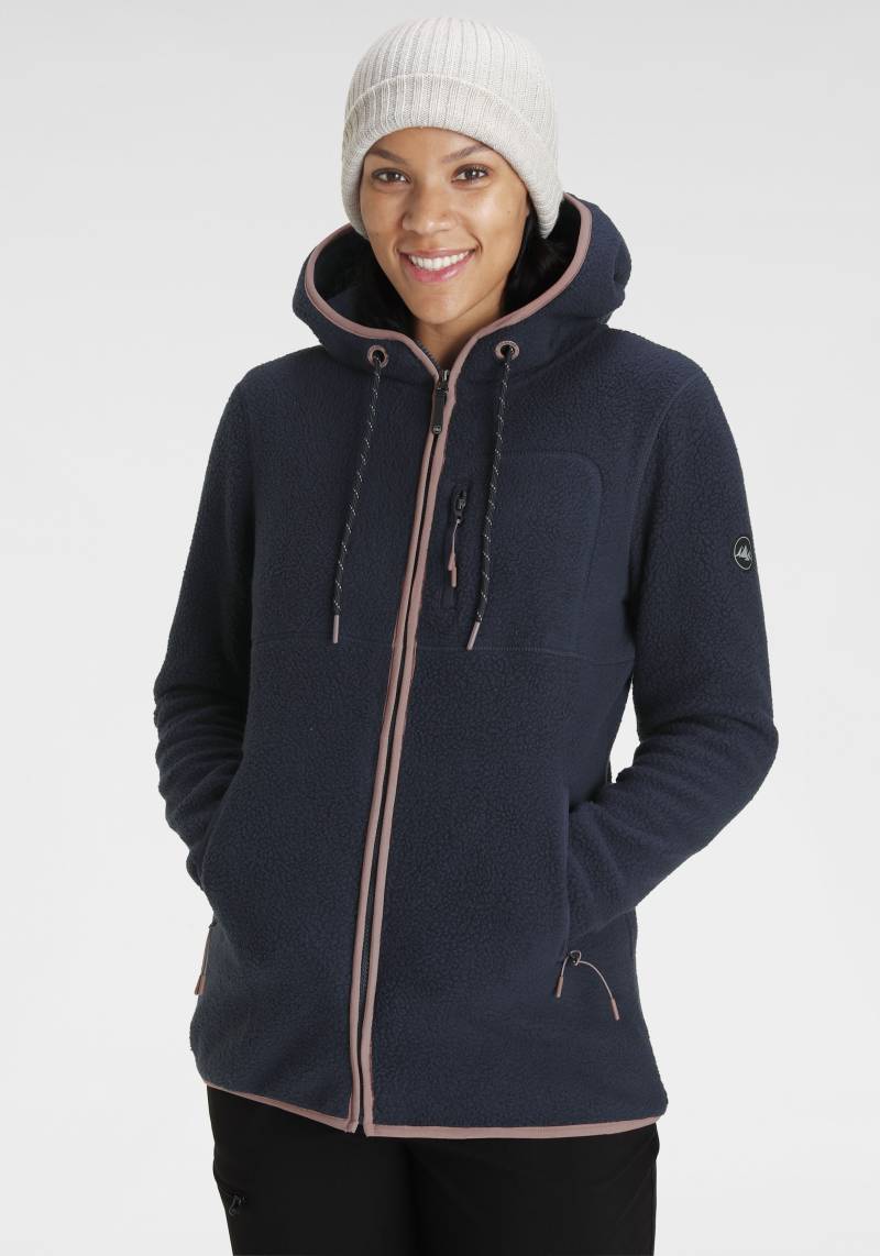 Polarino Fleecejacke, mit Kapuze, für kalte Tage, aus Fleece, modischer Stil von Polarino