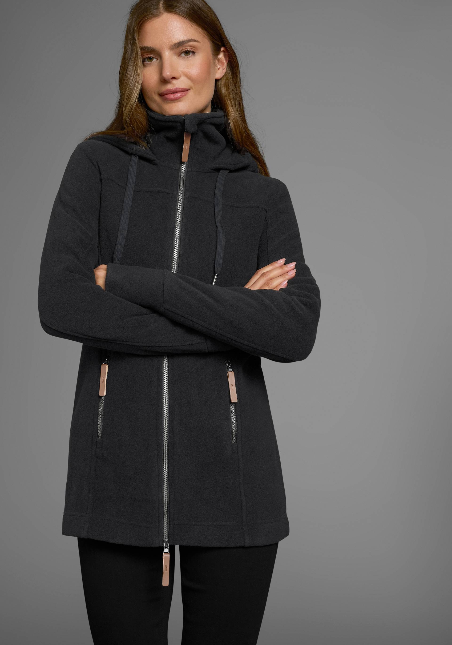 Polarino Fleecejacke, mit Kapuze, aus Fleece, atmungsaktiv, schnell trocknend Polarino Fleecejacke, mit Kapuze, aus Fleece, atmungsaktiv, schnell trocknend von Polarino