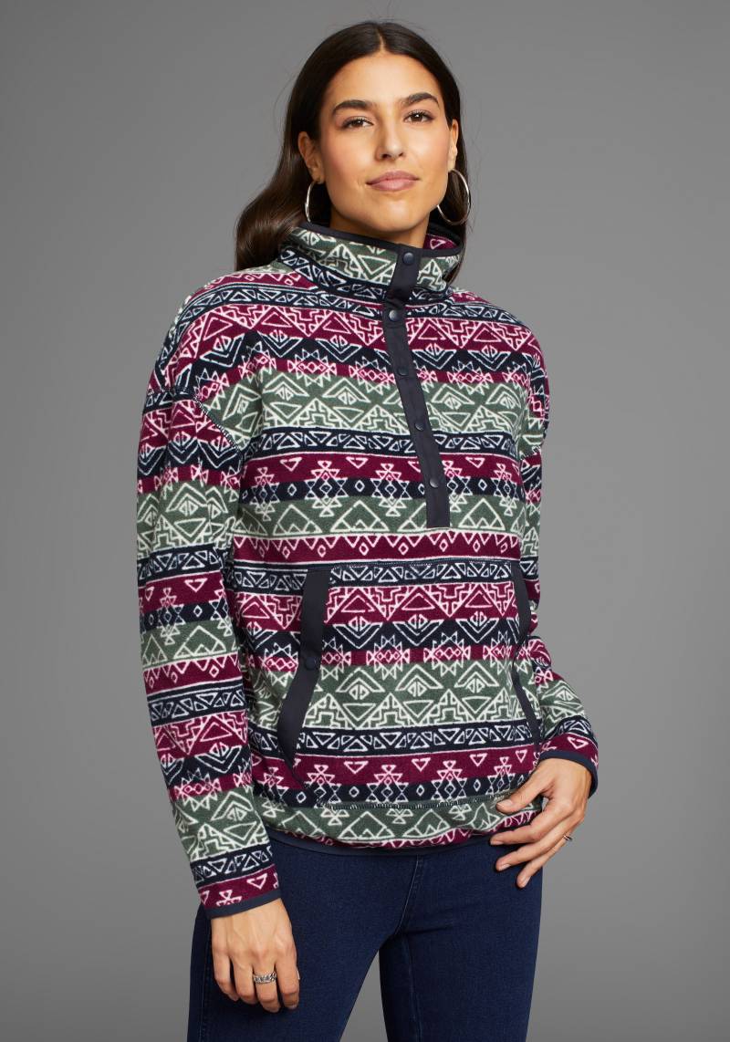 Polarino Fleecepullover, in Norweger-Muster von Polarino