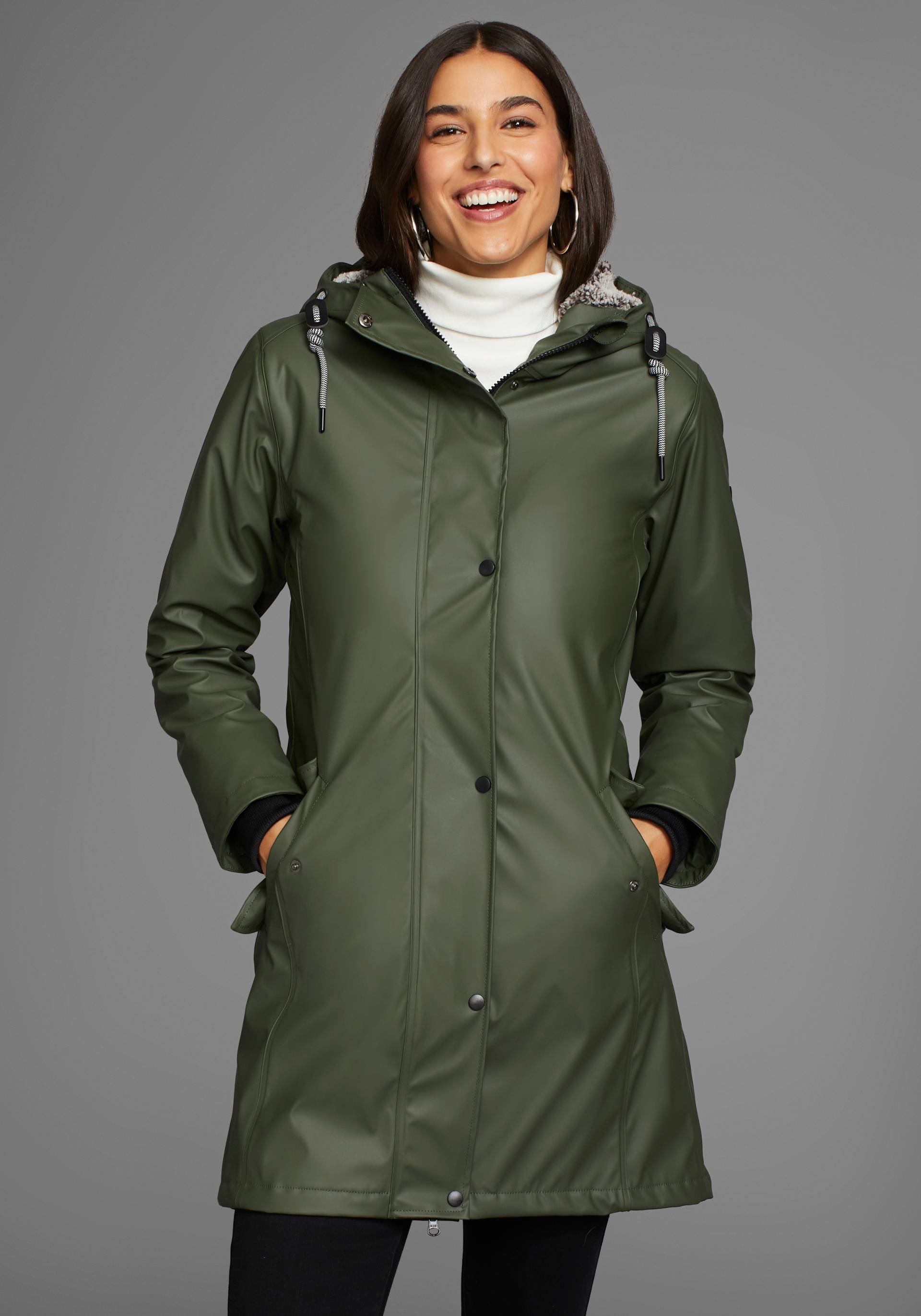 Polarino Regenjacke, mit Kapuze, wasserdicht, winddicht, mit Kapuze, 2-Wege-Reissverschluss Polarino Regenjacke, mit Kapuze, wasserdicht, winddicht, mit Kapuze, 2-Wege-Reissverschluss von Polarino