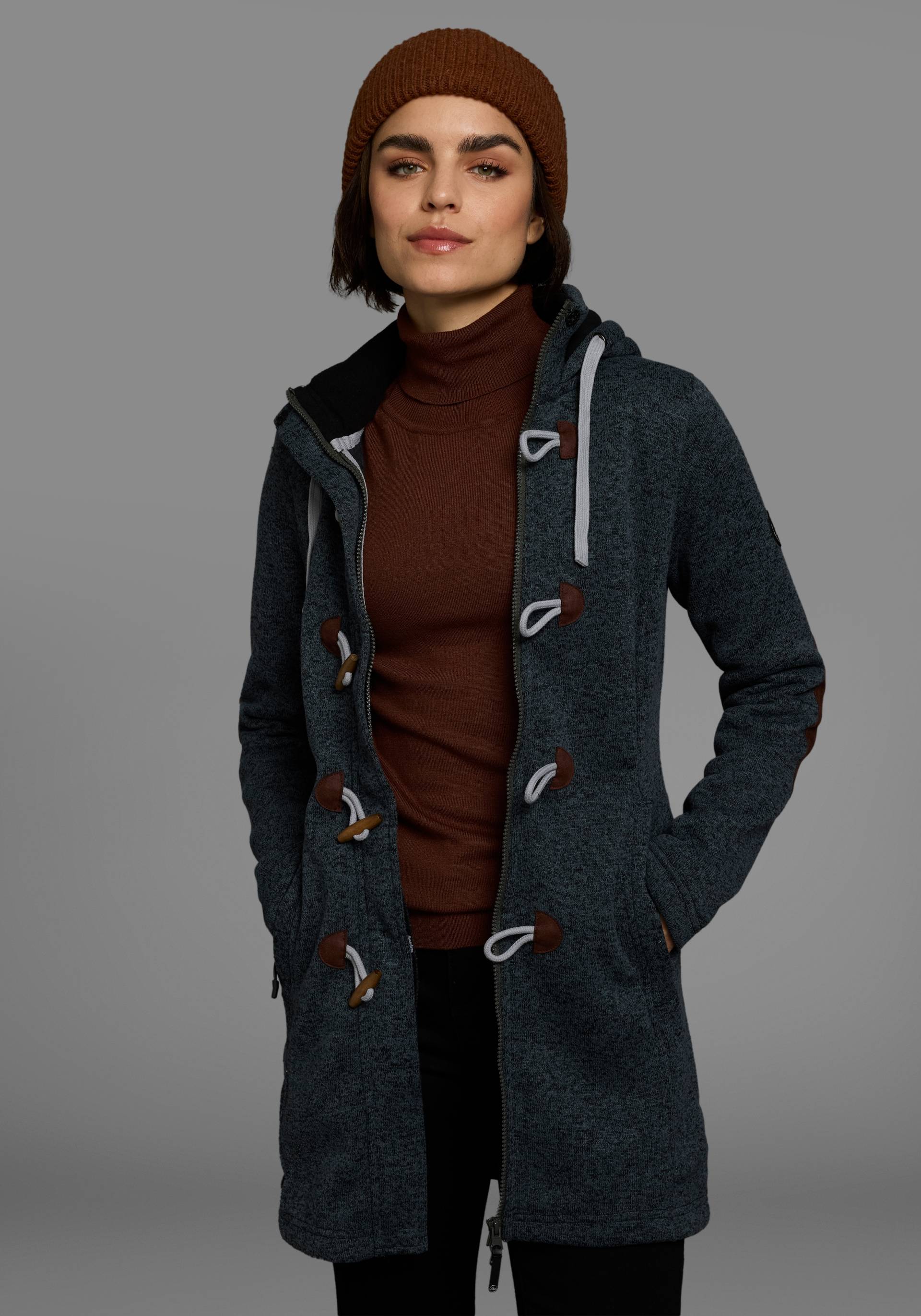 Polarino Strickfleecejacke, mit Kapuze, für den Übergang, aus Strickfleece, atmungsaktiv Polarino Strickfleecejacke, mit Kapuze, für den Übergang, aus Strickfleece, atmungsaktiv von Polarino