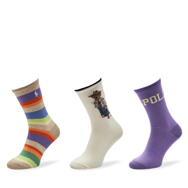 3er-Set hohe Damensocken Polo Ralph Lauren 455955248001 Bunt von Polo Ralph Lauren